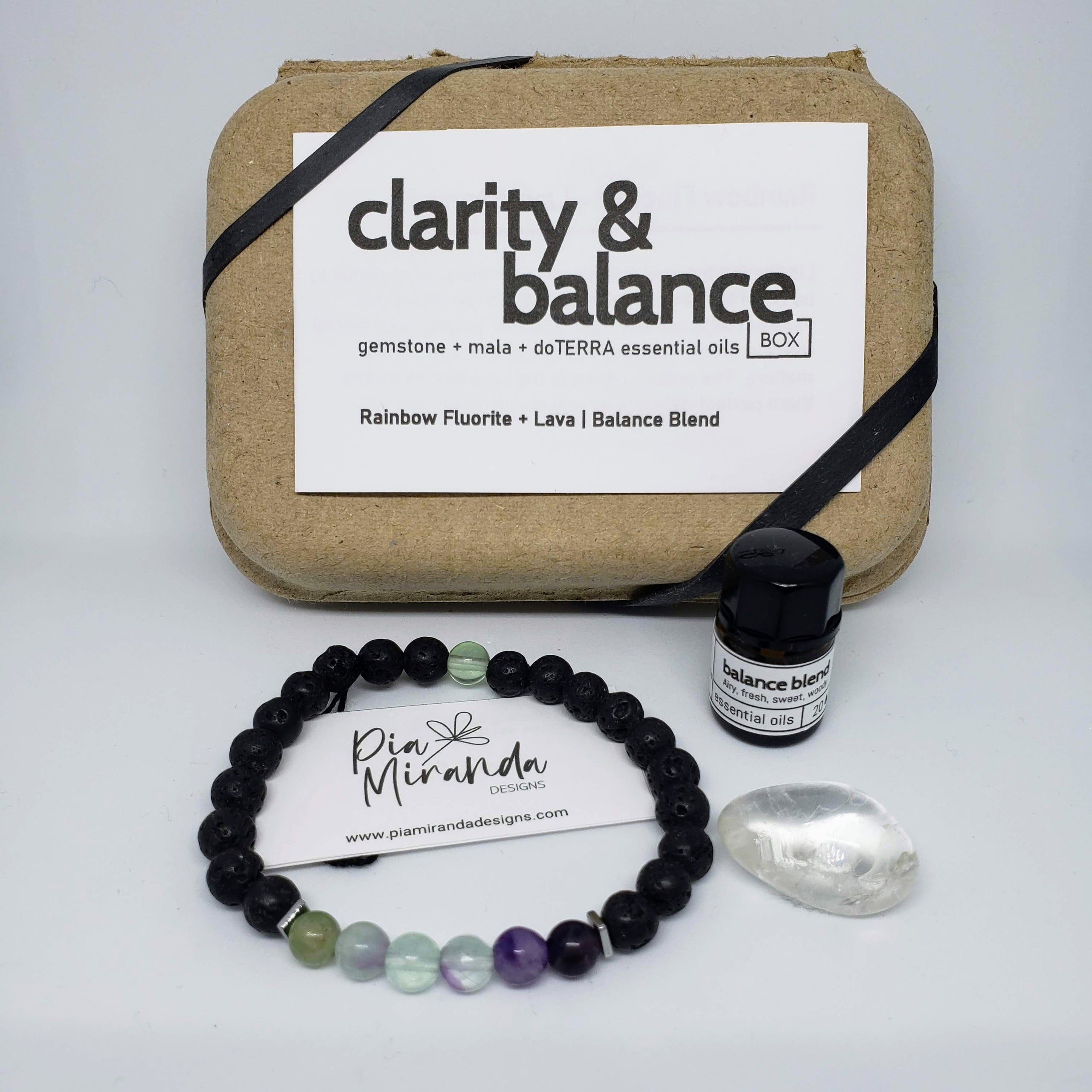 Clarity & Balance Box  Rainbow Fluorite Gemstone Energy + doTERRA